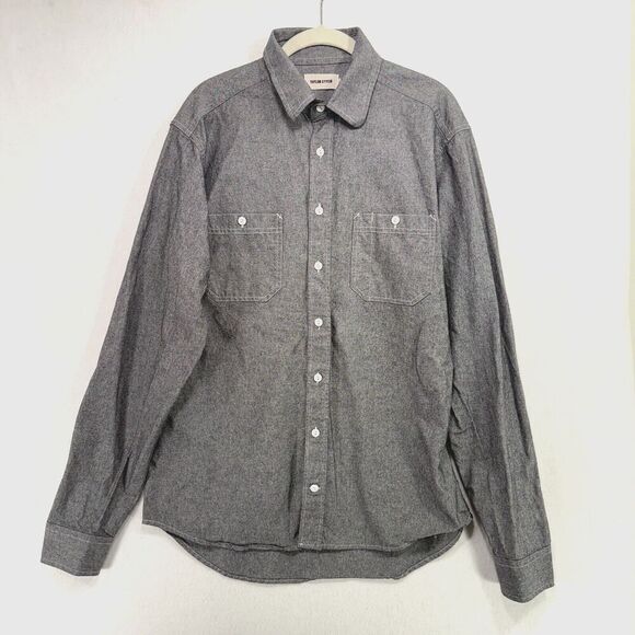 Taylor Stitch Shirt Men 42/L Grey Chambray Utility 100% Organic Cotton Outdoor - Picture 1 of 8